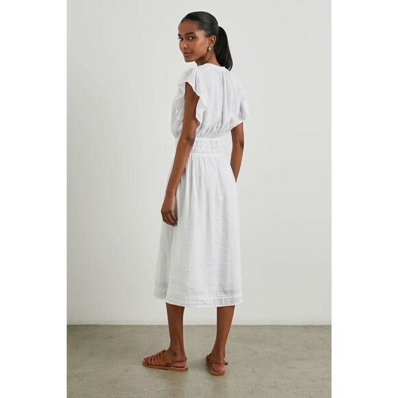 NWT Rails Iona White Lace Detail MIDI Dress - XS - Cotton - Picture 4 of 10